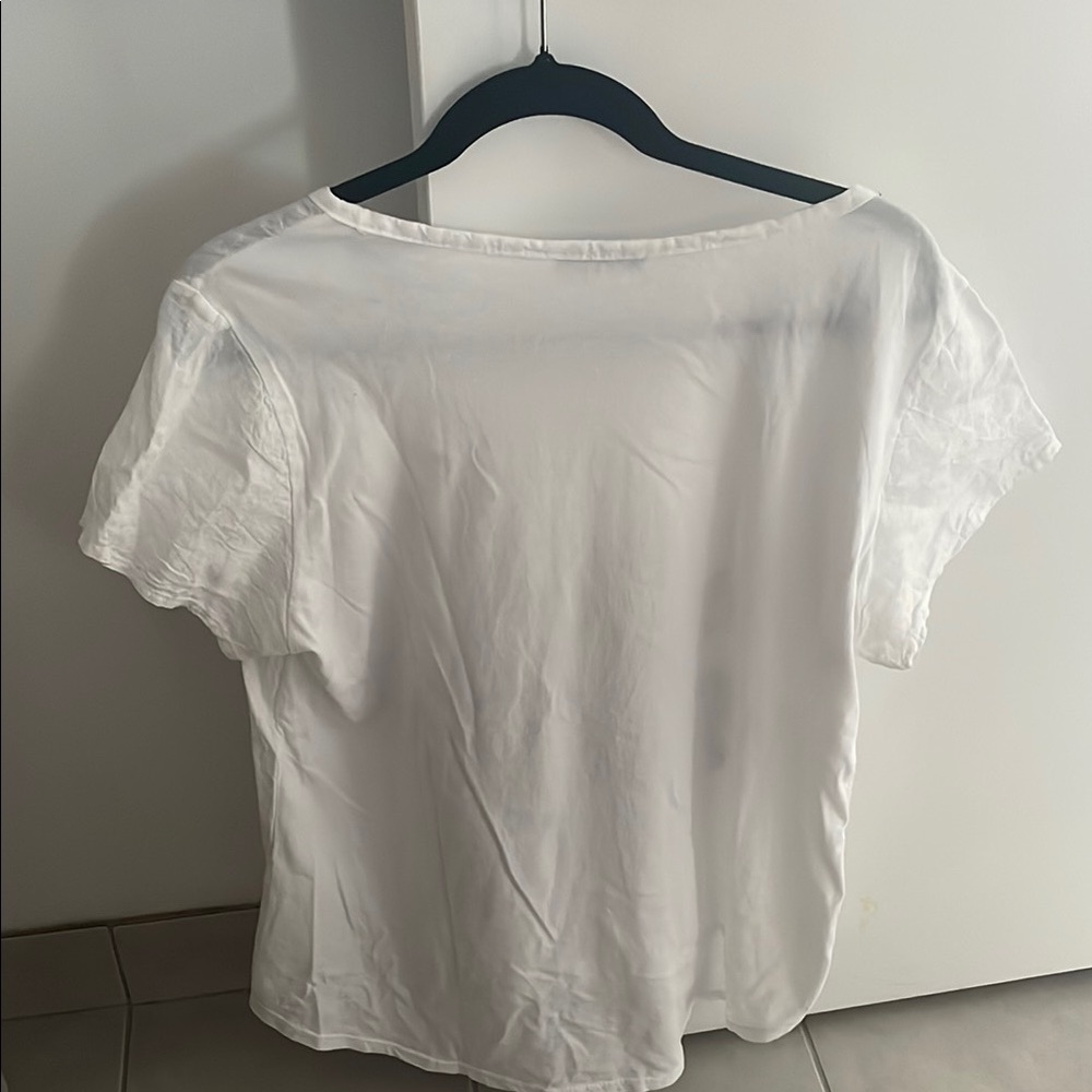 White Floral Graphic Women's Top - Picture 5 of 6